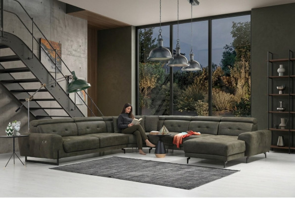 Wohnzimmer Ecksofa U-Form Luxus Möbel Modern Sofa Couch Eckgarnitur