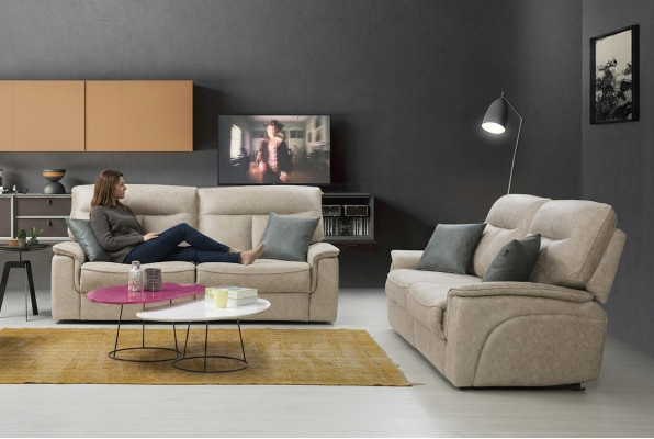 Komplett Set 2 tlg Dreisitzer Sofas Couch Garnitur Design Modern Wohnzimmer