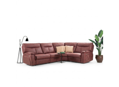 Luxus Ecksofa Rot Sofa Couch L-Form Modern Polstermöbel Designer Wohnzimmer