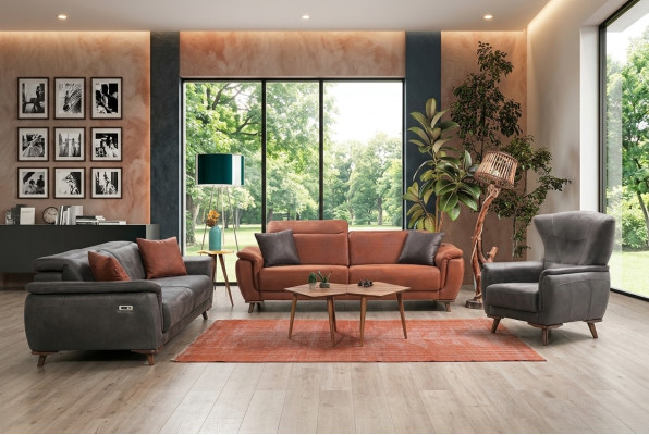 Sofagarnitur 3 tlg Wohnzimmer Dreisitzer Sofa Couch Modern Sessel Luxus