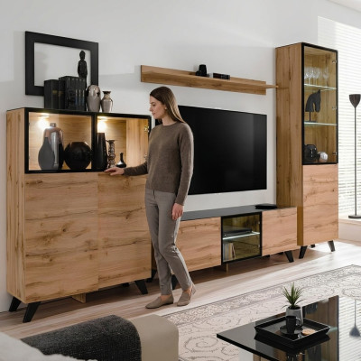 Wohnzimmer Modern Set Vitrine Kommode Wohnwände TV-Ständer Design Neu
