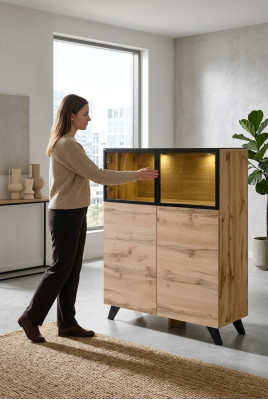 Vitrine Wohnzimmer Möbel Schrank Holz Einrichtung Luxus Modern Design