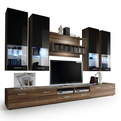Design Wohnwand TV Ständer 4x Wandschrank Lowboard Wandregal Luxus Möbel