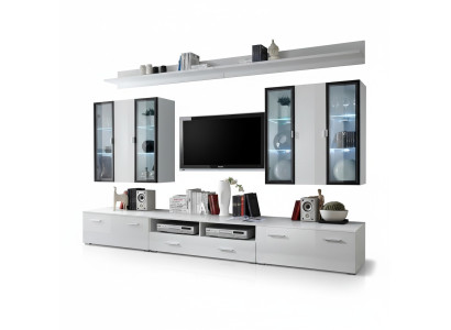 Wohnzimmermöbel Set Designer Wohnwand Einrichtung Wandschrank Weiß