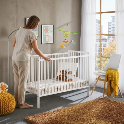 Babybett Schlafzimmer Kinderbett Möbel Kinderzimmer Designer weiß Möbel Neu