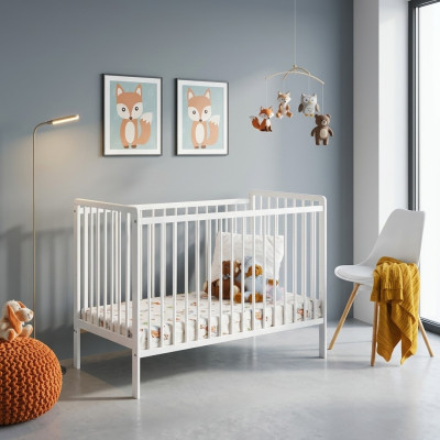 Babybett Schlafzimmer Kinderbett Möbel Kinderzimmer Designer weiß Möbel Neu