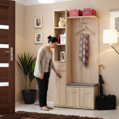 Flurgarderobe Schrank Kleiderständer Holz Modern Möbel Garderobe Diele