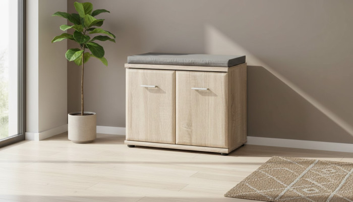 Schuhschrank Holz Möbel Schuhregal Grau Luxus Designer Möbel Moderne