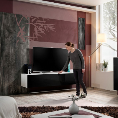 Luxusne navrhnutý nástenný TV regál pre moderný nábytok v obývacej izbe