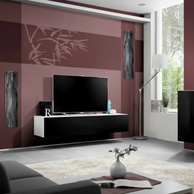 Luxusne navrhnutý nástenný TV regál pre moderný nábytok v obývacej izbe