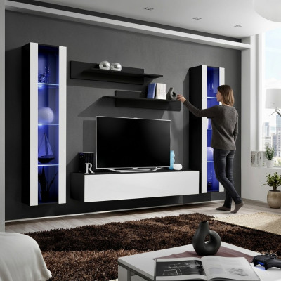 Moderný drevený TV nástenný držiak, moderný nábytok do obývačky