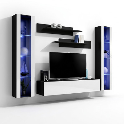 Moderný drevený TV nástenný držiak, moderný nábytok do obývačky