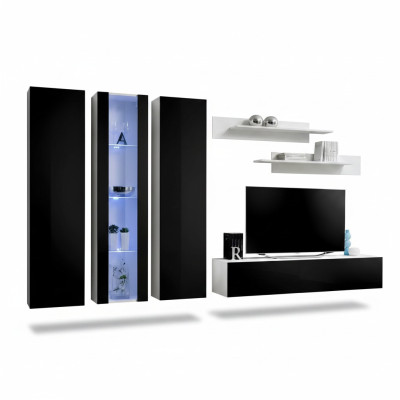 Wohnwand Luxus Wohnzimmer Möbel Komplette Set 6 tlg Designer Einrichtung