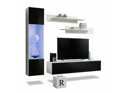 Wohnzimmermöbel Set Wohnwand TV Ständer Design Hänge Vitrine Einrichtung Möbel