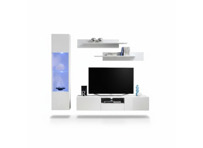 Wohnzimmermöbel Weiß Wohnwand Designer Luxus TV Ständer Hänge Vitrine Regale