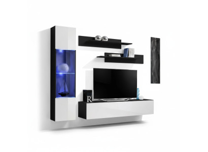 Komplett Set 4 tlg Designer Luxus Wohnzimmermöbel Wand Regal Hänge Vitrine Möbel