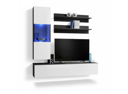 Wohnwand Set 4tlg. Wohnzimmer Komplett TV-Ständer Wand Regal Luxus Moderne Neu
