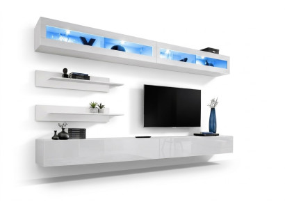 Modern Wohnzimmer Set 6 tlg 2x TV-Ständer Design Wandschrank Neu Holz Möbel
