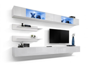 Komplette Wohnwand Modern Holz Möbel Design Wohnzimmer Einrichtung Regale