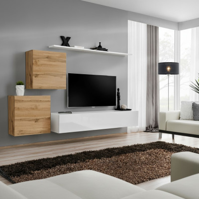 Wohnzimmer Set 4tlg Wandregal Sideboard Wohnwand 2x Wandschrank Design Neu