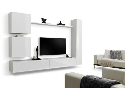 Weiß Luxus Wohnwand Wohnzimmer Möbel Designer TV-Ständer Wandregal Modernes Set