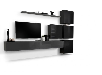 Wohnwand Set 7tlg Einrichtung Luxus TV-Ständer Modern Wohnzimmer Regal Design