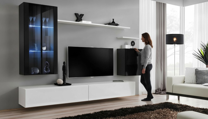 Wohnzimmer Komplett set 7tlg Wohnzimmer Möbel Wohnwand Holz Einrichtung Neu