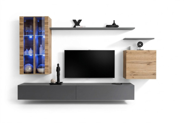 Design Möbel Wandschrank Wohnwand Wohnzimmermöbel TV-Ständer Holzmöbel Sideboard
