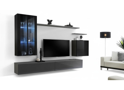 Wohnzimmer Set 3x Wandschrank TV Ständer Wohnmöbel Modern Designer Stil