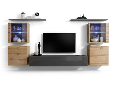 Wohnzimmermöbel Set Designer Hochglanz Wohnwand Wohnzimmer Sideboard Komplett