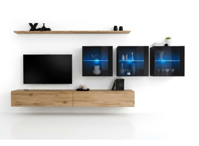 Wohnwand 340cm Luxus Möbel Wandschrank Modern Komplett Wand Regal Design