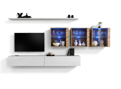 Wand Komplett Möbel Wohnwand Modern Wohnzimmermöbel TV-Ständer Design