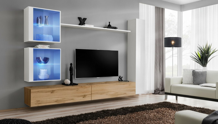 Wohnzimmer Komplett Wohnwand Set 6tlg. Designer Luxus Einrichtung Wandschrank