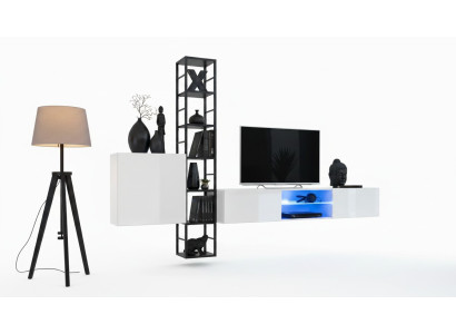 Wohnzimmer Komplett Set 3 tlg Luxus Wohnwand Wandschrank TV-Ständer Design