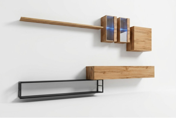 Wohnwand Braun Designer Sideboard TV-Ständer Einrichtung Luxus Komplette Neu