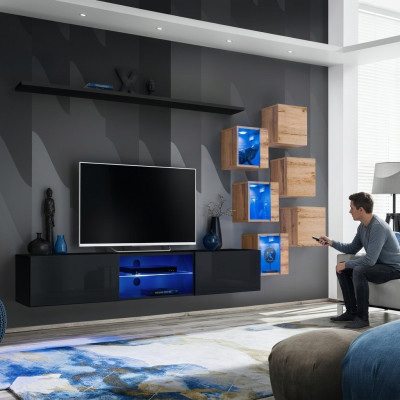 Holzmöbel Modern Wohnwand Designer Wohnzimmermöbel TV-Ständer Wandschrank