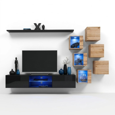 Holzmöbel Modern Wohnwand Designer Wohnzimmermöbel TV-Ständer Wandschrank