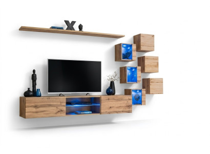 Braun Wohnwand Wohnzimmermöbel Wand Schrank Luxus Set Neu Holzmöbel