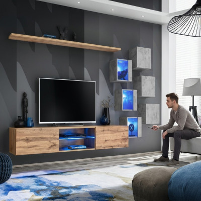 Modern Wand Möbel Wohnwand Luxus Wand Regale Sideboard TV-Ständer Wandschrank