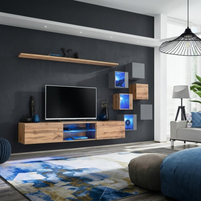 Modern Wand Möbel Wohnwand Luxus Wand Regale Sideboard TV-Ständer Wandschrank