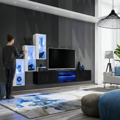 Wohnwand Luxus Möbel Komplett Set Designer Modern Einrichtung 3x Wandschrank