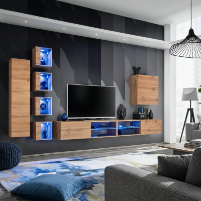 Garnitur Set Wohnwand Wandschrank Wand Regale Sideboard Holzmöbel TV-Ständer Neu