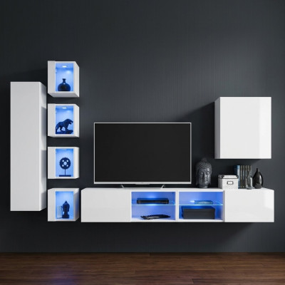 Modern Wohnwand Hänge Schrank Designer TV-Ständer Wandschrank Holzmöbel Neu