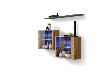 Moderne Designer Wohnwand Wohnzimmer Wand Schränke Braun Möbel Luxus