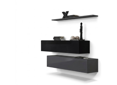 Wohnzimmer Wandregal Sideboard Wohnwände Wandschrank Komplett Set 3tlg. Neu