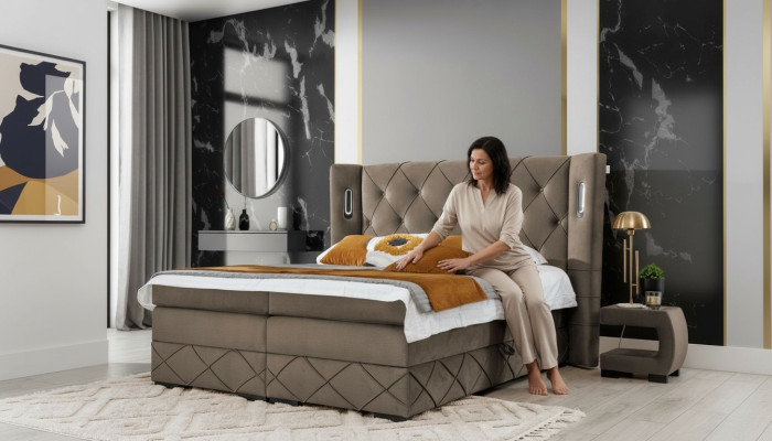 2x Nachttische Schlafzimmer Komplett 3tlg Luxus Bett Modern Einrichtung Holz