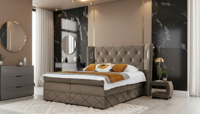 2x Nachttische Schlafzimmer Komplett 3tlg Luxus Bett Modern Einrichtung Holz