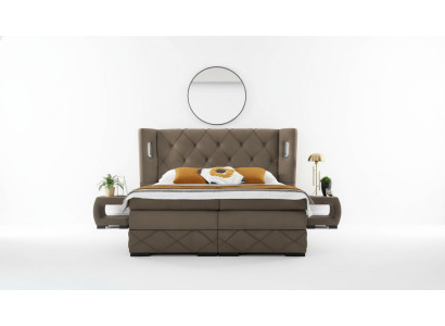 2x Nachttische Schlafzimmer Komplett 3tlg Luxus Bett Modern Einrichtung Holz