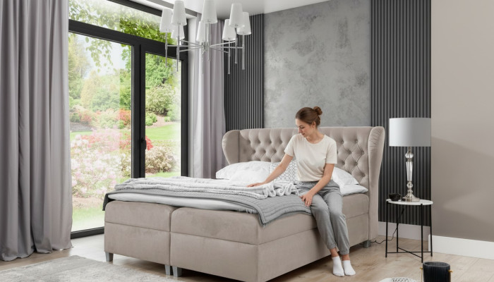 Luxus Doppel Bett Chesterfield Schlafzimmer Einrichtung Polsterbett Modern Möbel