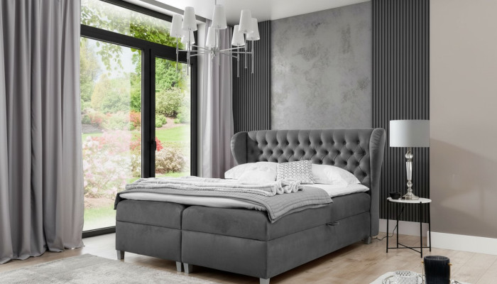 Luxus Design Boxspringbett Schlafzimmer Polsterbett Modern Möbel Chesterfield